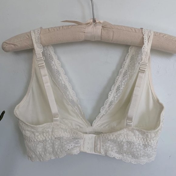 Wacoal Halo Lace wire-free bralette sz 40 Ivory - Picture 6 of 8